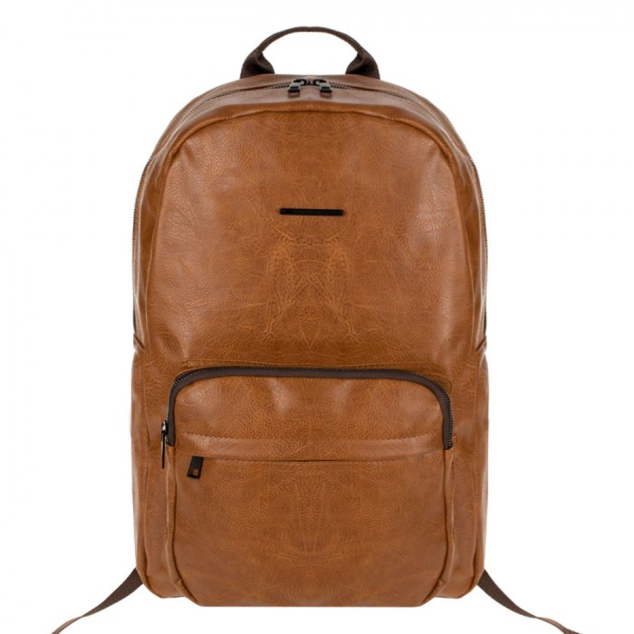 Rucsac PU, Model Exclusivo, Culoare Maro, Compartiment Laptop, Dimensiuni 30x13x46cm