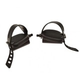 Set pedale bicicleta + ratrape cauciuc, filet 9/16, culoare negru Cod:AWR0099