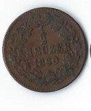 Moneda 1/2 kreuzer 1860 - Baden, Germania