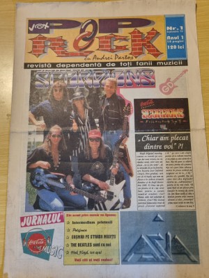 ziarul vox pop rock - septembrie 1993 - anul 1,nr. 1 - prima aparitie a ziarului foto