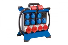 Prelungitor Stecky Duo 3 pentru santier cu 6 prize monofazice schuko 16A 250V, 2 prize trifazice CEE 5 poli 16A , 2 prize trifazice CEE 5 poli 32A IP4
