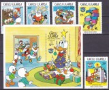 Caicos 1984 Disney Craciun MI 56-60 + bl.7 . MNH