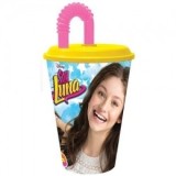 Pahar cu capac si pai Soy Luna