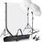 Kit studio Foto/Video,2 x Umbrele studio + Suport fundal + 2 panze Andoer 2 x bec 135W