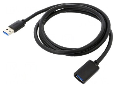 Cablu USB 3.0 A-A 1,5m Negru foto