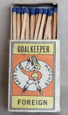 1997 Romania - GOALKEEPER FOREIGN, Cutie de chibrituri romanesti pentru export, fabricate la PAL Braila
