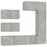 Cumpara ieftin Set dulap TV, 6 piese, gri beton, lemn prelucrat