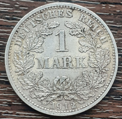 (A452) MONEDA DIN ARGINT GERMANIA - 1 MARK 1912, LIT. D foto