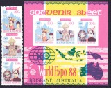 DB1 Indonezia 1988 Expo Brisbane 3 v. + SS NDT MNH