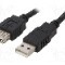 Cablu USB A mufa, USB A soclu, USB 2.0, lungime 3m, negru, BQ CABLE - CAB-USB2AAF/3-BK
