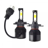 Set 2 becuri auto S2 H4, 72W, 16000 lumeni pe set, 90LED, Universal