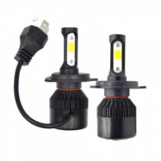 Set 2 becuri auto S2 H4, 72W, 16000 lumeni pe set, 90LED