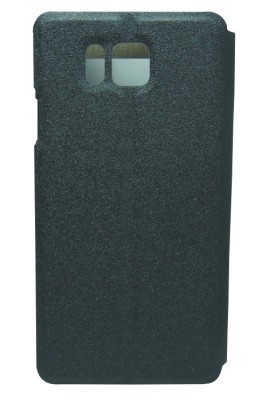 Husa tip carte neagra (cu decupaj frontal) pentru Samsung Galaxy Alpha G850 foto