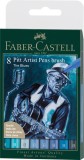 PITT ARTIST PEN SET 8 BUC ALBASTRU 2022 FABER-CASTELL, Faber Castell
