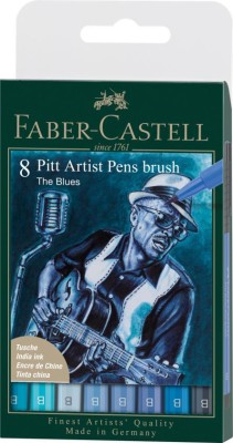 PITT ARTIST PEN SET 8 BUC ALBASTRU 2022 FABER-CASTELL foto