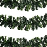 Ghirlandă Decorativă Crăciun, Model Bicolor, Plastic Verde, Lungime 2.7m, Lățime 20cm