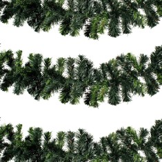 Ghirlandă Decorativă Crăciun, Model Bicolor, Plastic Verde, Lungime 2.7m, Lățime 20cm