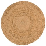 Covor &icirc;mpletit manual, 150 cm, iută, rotund
