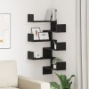 vidaXL Rafturi Colț Stejar Negru 40x40x49.5cm, Set 2 buc, Raft Coltar, Raft de Perete, Suspendat, Montaj Ușor