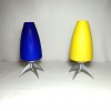 Veioze Vintage Space Age MCM Massive, Sticlă Opalină, Belgia, Set 2 buc, Anii &#039;80, Lampă Birou/Noptieră, Design Modern