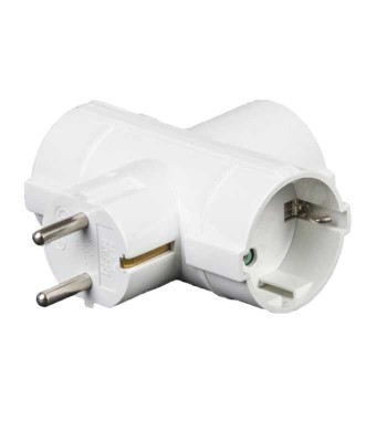 Stecher triplu in T cu contact protectie 3x Schuko 16A 3500W Modee Technik MT-3WT foto