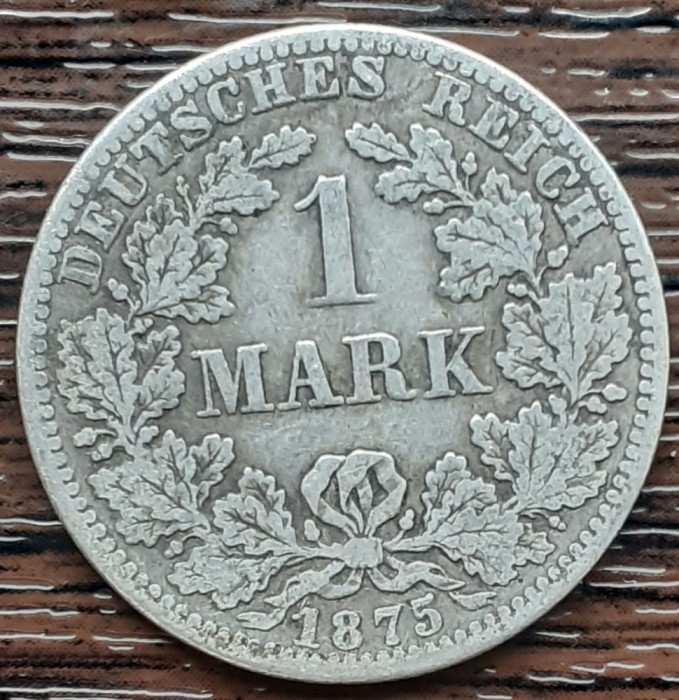 (A571) MONEDA DIN ARGINT GERMANIA - 1 MARK 1875, LIT. A