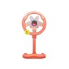 Volan interactiv cu suport si rotire la 360 grade, kilometraj digital, iluminare in 12 culori, muzica, roz