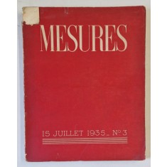 MESURES , CAHIERS TRIMESTRIELLE , NO. 3 , 15 JUILLET 1935