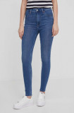 Abercrombie &amp; Fitch jeansi femei, culoarea albastru marin