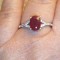 Inel rubin natural din argint