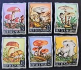 Ciuperci Comestibile - San Marino 1967 - Set 6 Timbre Individuale Floră &amp; Botanică (Nefolosit / MNH) CP1_II