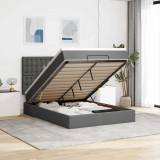 VidaXL Cadru pat otoman cu saltea țesătură gri &icirc;nchis 140x200 cm 3313328