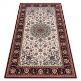 Covor L&acirc;nă NAIN Ornament, cadru 6635/51036 bej / vin roșu, 120x170 cm, Dreptunghi, Lana