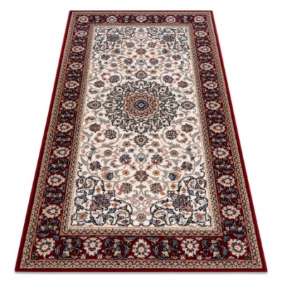 Covor L&amp;acirc;nă NAIN Ornament, cadru 6635/51036 bej / vin roșu, 160x230 cm foto