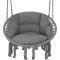 Scaun rotund Sersimo tip leagan suspendat cu perna Confort Plus casa sau gradina, gri inchis Household NewTrend