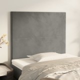 vidaXL Tăblii de pat, 2 buc, gri deschis, 80x5x78/88 cm, catifea