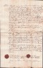 A3086N Contract de &icirc;mprumut cu zălogire de păm&acirc;nturi, 1827, comitatul Solnocul Interior, Transilvania, sigilii &icirc;n ceară roșie, limba maghiară