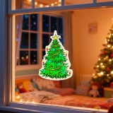 Decorațiune de fereastră &ndash; formă brad &ndash; cu ventuză &ndash; 30 x 29 cm &ndash; verde