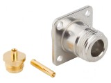 Conector N soclu mamă drept 50&Omega; lipire PTFE aurit alamă