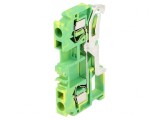 Conector &Icirc;mbinare Șine 0,2-4mm&sup2; 2 Borne Galben-Verde