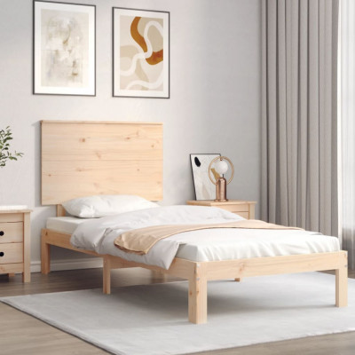 vidaXL Cadru de pat cu tăblie Small Single, lemn masiv foto