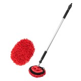 Perie telescopica cu microfibra si flux de apa pentru spalare auto 168 cm, conectare la furtun de gradina, pentru masina, SUV, remorca si barca,