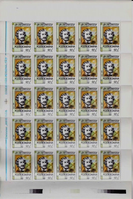 RO 1994 LP 1368 &amp;quot;Aniversari Personalitati (II)-Gh. Tattarescu &amp;quot;,coala de 25 ,MNH foto