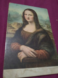CARTE POSTALA --LEONARDO DA VINCI- MONA LISA INTERBELICA NECIRCULATA, Circulata, Printata