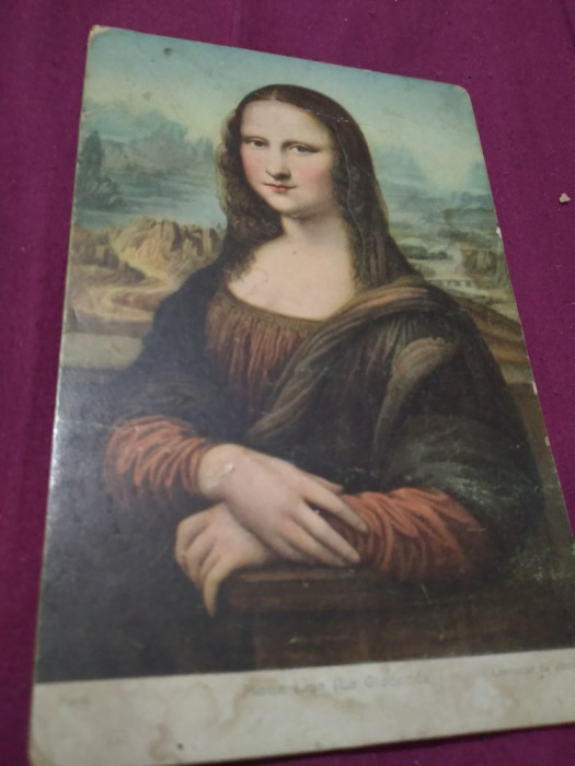 CARTE POSTALA --LEONARDO DA VINCI- MONA LISA INTERBELICA NECIRCULATA