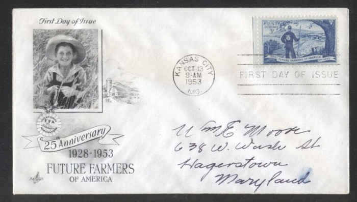 United States 1953 Future farmers FDC K.524