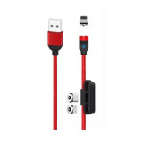 Cablu de date si Incarcare USB XO-NB128 Magnetic 3in1, 2.4A, 1 m, Rosu, Blister