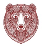 Cumpara ieftin Sticker decorativ, Urs, Visiniu, 70 cm, 1160ST-3, Oem