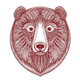 Sticker decorativ, Urs, Visiniu, 70 cm, 1160ST-3
