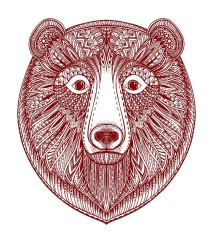 Sticker decorativ, Urs, Visiniu, 70 cm, 1160ST-3 foto